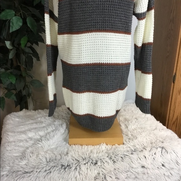 SO XXL cream brown gray pullover sweater with rounded hem - Picture 11 of 14